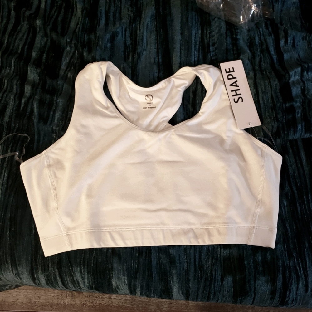 Shape Activewear White Define Sports Bra 1x